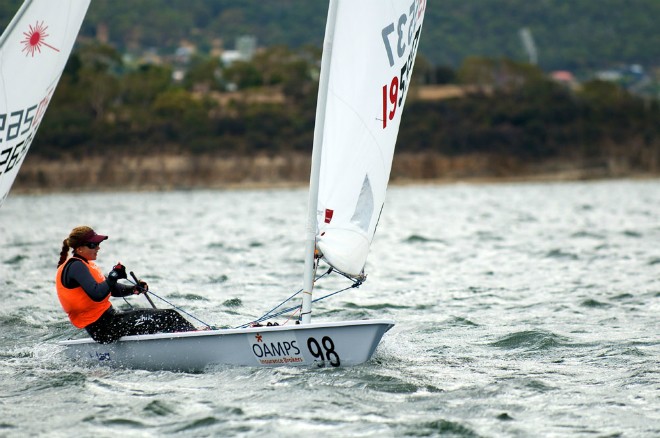 Queenslander Louise Evans racing in Hobart  © Dane Lojek